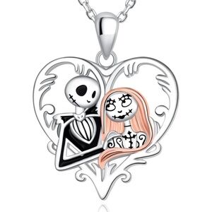 18k Nightmare Before Christmas Love Heart Necklace Sally Jack